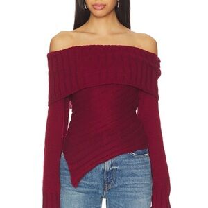 NWT Line & Dot x Revolve Betty Asymmetrical Off the Shoulder Sweater